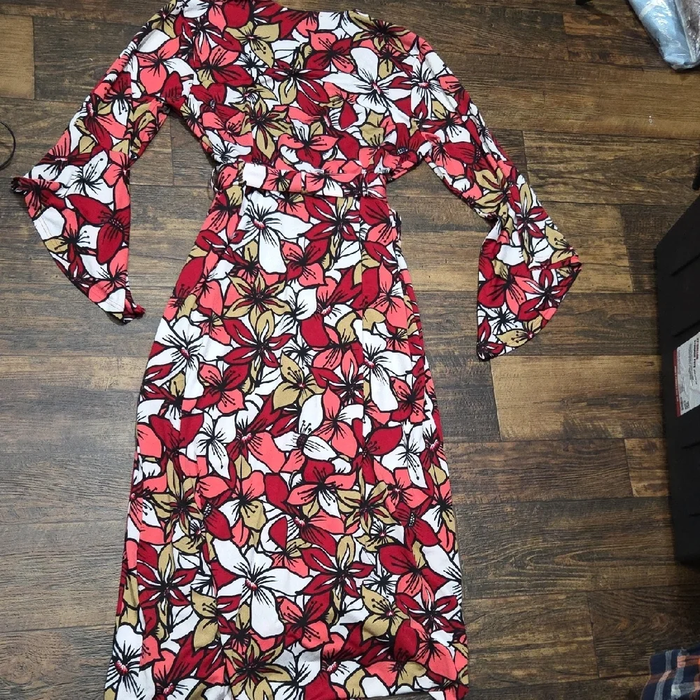 Ashley Stewart Red and Pink Floral Dress - Picture 4 of 4